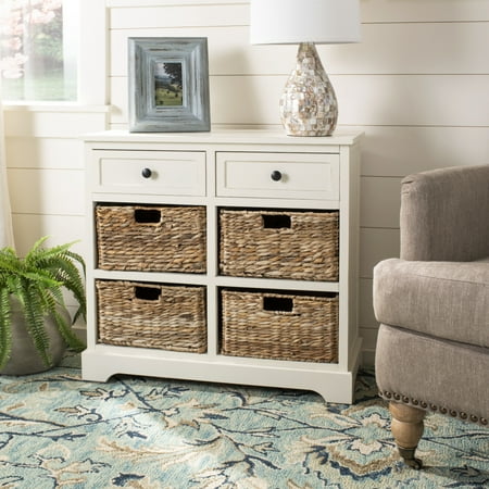 UPC: 0683726470700 | SAFAVIEH Herman Storage Unit With Wicker Baskets Distressed Cream