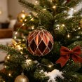 thumbnail image 4 of STPToys Christmas Decoration Electroplated Plastic Hanging Ball Ornament 8CM Coffee With Glitter Powder Faceted Geometric Design For Xmas Tree Home Holiday Decor, 4 of 6