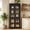Black, variant on 70" Kitchen Pantry Cabinet, Freestanding MDF Cupboard with 4 Arched Glass Doors & Adjustable Shelves, Food Organizer for Kitchen,Dining Room, Living Room, Bathroom, Maple Red