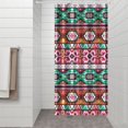 thumbnail image 3 of Small Stall Narrow Shower Curtain 36"W x 72"L – Tropical Bohemian Leaves, Mid-Century Abstract Boho Botanical Bathroom Decor, Vintage Floral Palm Leaf Pattern, Rustic Tribal Folk Style, 3 of 5