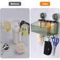 thumbnail image 6 of Safeglitz No-Drill Suction Cup Shower Caddy - Plastic Bathroom Organizer Basket for Shampoo, Removable Shelf for Kitchen & Bath, Rustproof, 6 of 8