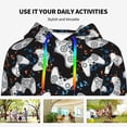 thumbnail image 4 of Kdxio Cool Gamepad Print Womens Oversized Hoodies Sweatshirts Hooded Pullover Tops Sweaters Casual-Small, 4 of 7