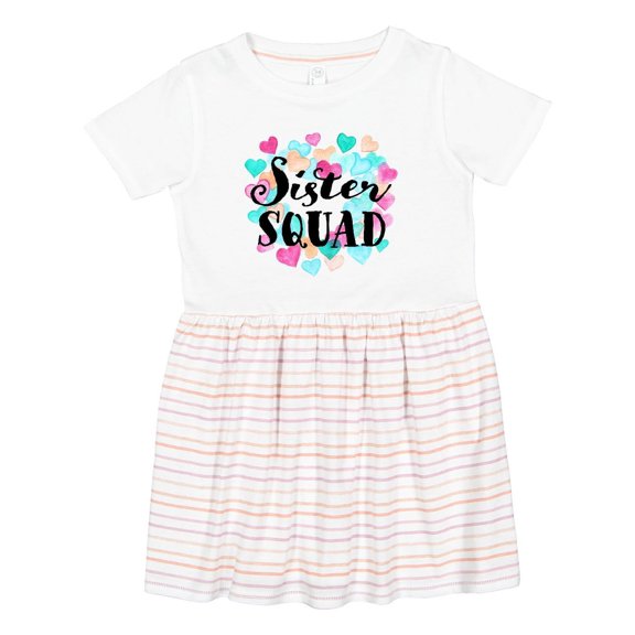 Inktastic Sister Squad Hearts Girls Toddler Dress