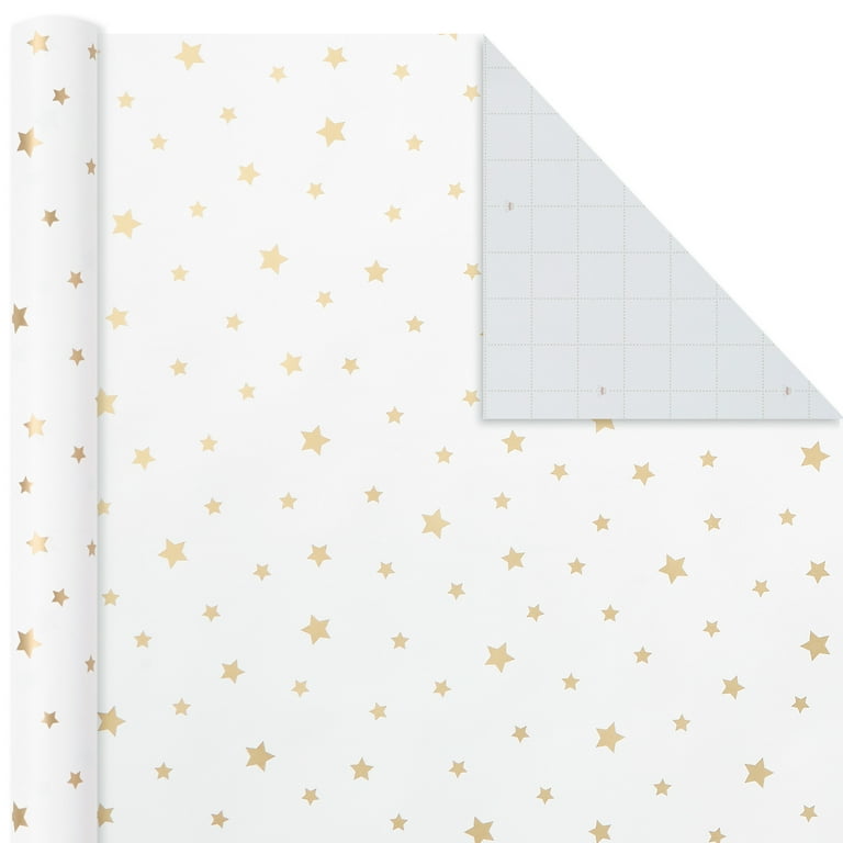 Black & Gold Star Wrapping Paper Roll 