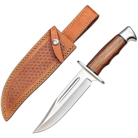 Handmade D2 Steel 14 Inch Full Tang Bowie Knife with Leather sheath Durable Wood Handle Hunting knife Ideal For Camping Survival Hunting & outdoor Adventures$$Other