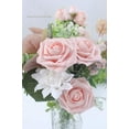thumbnail image 6 of TETOU Artificial Flowers 50pcs Real Looking Blush Foam Fake Roses with Stems for DIY Wedding Bouquets Pink Bridal Shower Centerpieces Floral Arrangements Party Tables Home Decorations, 6 of 7