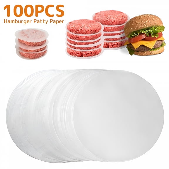 CCOCC 100 Pieces Hamburger Patty Paper - Wax Papers to Separate Frozen Pressed Patties - Burger Sheets for Easy Release from Press - Perfect for BBQ