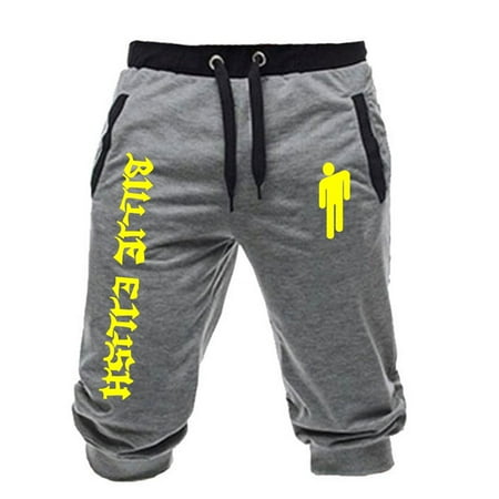 Raypadula Men's Billie Eilish Graphic Sweatpants Fans Calf-Length Pants Cropped Trousers