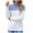 Blue, variant on Aoochasliy Womens Sweaters Pullover Clearance Christmas Tops Stripe Splicing High Collar Socket Sweater Tops