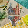 thumbnail image 4 of Grblisyd 4th of July Girl's 2 Piece Swimsuit Set American Flag Cute Bathing Suit Scoop Neck Independence Day Bikini Sets, 4 of 6