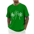 thumbnail image 1 of Hombro Frío Tops Día de San Patricio Impreso Cuello Redondo Gota Hombro, Manga Corta Casual de los Hombres, 1 of 3