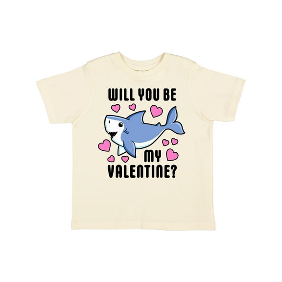 Inktastic Will You Be My Valentine with Cute Shark and Hearts Boys or Girls Toddler T-Shirt