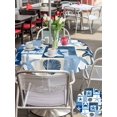 thumbnail image 5 of Outdoor Tablecloth with Umbrella Hole for Patio/Picnic/Party/Camping, Starfish Coastal Waterproof Table Cloth Round Cover Washable, Blue Shell Crab Nautical Summer Beach Ocean (Dia 54"), 5 of 8