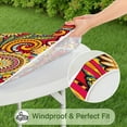 thumbnail image 5 of Tablecloth Retro Vintage Floral Paisley Pattern Waterproof Round Cover with Elastic Edges and Back for Dining, 5 of 7