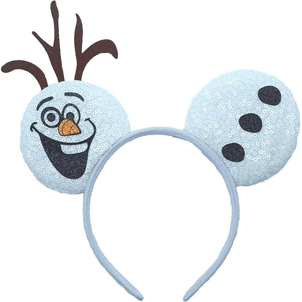 wonima44 Ears Headbands for Women Men, Cute Snowman Olaf Costume Hairbands Birthday Party Favors Christmas Halloween Hair Accessory
