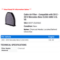 thumbnail image 2 of Cabin Air Filter - Compatible with 2012 - 2014 Mercedes-Benz CLS63 AMG 5.5L V8 2013, 2 of 2