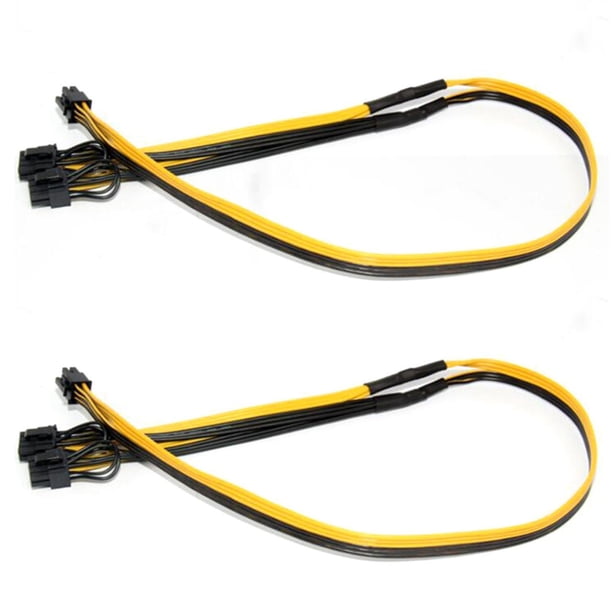 20 piezas Pci-e Pcie de 6 pines a doble 8 pines, 6 + 2 pines, Cable adaptador, Cable de alimentación de vídeo Gpu para gráficos, 16awg + 18awg
