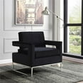 thumbnail image 2 of Meridian Furniture Fauteuil d'Appoint en Velours Noir Noah, 2 of 10