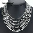 thumbnail image 6 of Stainless Steel Cuban Curb Chain Silver 16"-30" Men Choker Necklace 3/5/7/9/11mm, 6 of 9