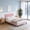 Pink, variant on ASINMAK Full Size Linen Upholstered Bed Frame, Tufted Headboard, Wood Slat Support, No Box Spring Needed, Easy Assembly, Pink