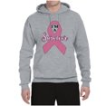 thumbnail image 2 of Wild Bobby Pink I'm A Breast Cancer Survivor Breast Cancer Awareness Unisex Hoodie Sweatshirt, Heather Grey, Medium, 2 of 6