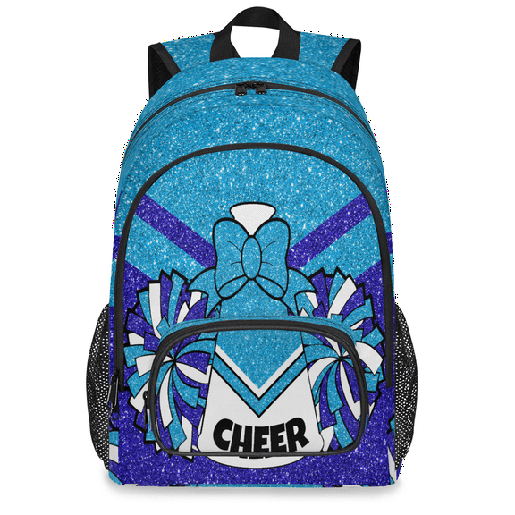 Herdesigns Cheerleading Laptop Backpack for Women Men, 18.3 Inch Cheer Blue Large Computer Backpacks Fashion Teacher Nurse Bag Casual Daypack for Work Travel