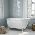 thumbnail image 2 of Cambridge Plumbing Inc SWED54-NH-CP Cast Iron Swedish Slipper Tub 54 x 30 in. with No Faucet Drillings and Polished Chrome Feet, 2 of 3