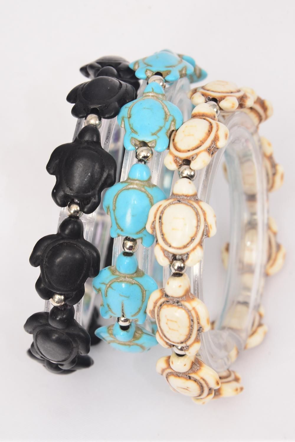 Bracelet Turtles Semiprecious Stone Stretch /DZ