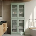 thumbnail image 3 of Palace Imports 100% Solid Wood 32" Bathroom Cabinet with Frosted Glass Doors and Adjustable Shelves, Sage, 3 of 6