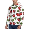 thumbnail image 3 of Naloa Hand Drawn Strawberry Men's Casual Hooded Collar Drawstring Hoodies Pullover Sweatshirts Casual Long Sleeve Shirts-Medium, 3 of 7