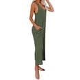 thumbnail image 2 of SAYOO Women's Sleeveless Solid Color Button Jumpsuit with Pockets, Black, L, 2 of 4