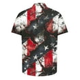 thumbnail image 4 of Men's American Flag Hawaiian Shirt Trendy Independence Day Patriotic Tees Loose Casual Short Sleeved Collar Button Top Multicolor XL, 4 of 5