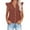 Brown, variant on Tumotour Fashion Tops For Women Button Down Lapel V-Neck Lace Sleeve Tunic Blouses Pockets 2024 Summer Casual Solid Color Beach Trendy Ladies Outfits Clothes