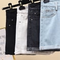 thumbnail image 3 of Women High Waisted Denim Shorts, Cuffed Hem Loose Fit Casual Jean Shorts, 3 of 4
