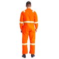 thumbnail image 2 of Sxiwei Men's One Piece Cotton Work Jumpsuit Reflective Straps Full Body Coveralls Mechanics Workwear Orange XL, 2 of 7