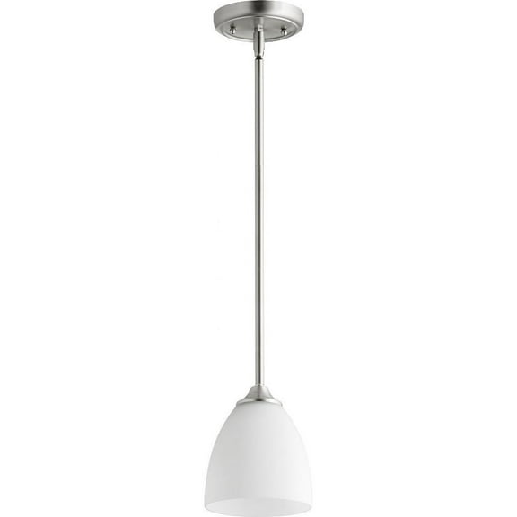 Irvine Reach 1 Light Pendant in Bailey Street Home Home Collection Style 5.5 inches Wide By 6.5 inches High-Satin Nickel Finish-Satin Opal Glass Color