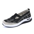 thumbnail image 4 of Gpaecead Women's Knit Flats Breathable Mesh Hollow Slip On Soft Sole Lightweight Comfortable Casual Walking Shoes For Daily Black, 4 of 6
