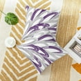 thumbnail image 2 of Throw Pillow Cases Pack of 2 Cozy Fleece Two-Tone Abstract Feather Decorative Cushion Covers for Couch Bed Sofa Farmhouse Decoration 20 X 20 Inches Purple Grey, 2 of 6