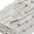 thumbnail image 3 of Veria 60 x 70 Cotton Throw with Pompom Stripe Design The Urban Port, Cream- Saltoro Sherpi, 3 of 5