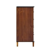 Bowery Hill Modern 40H Solid Wood Bedroom Dresser with 4-Drawers in Walnut