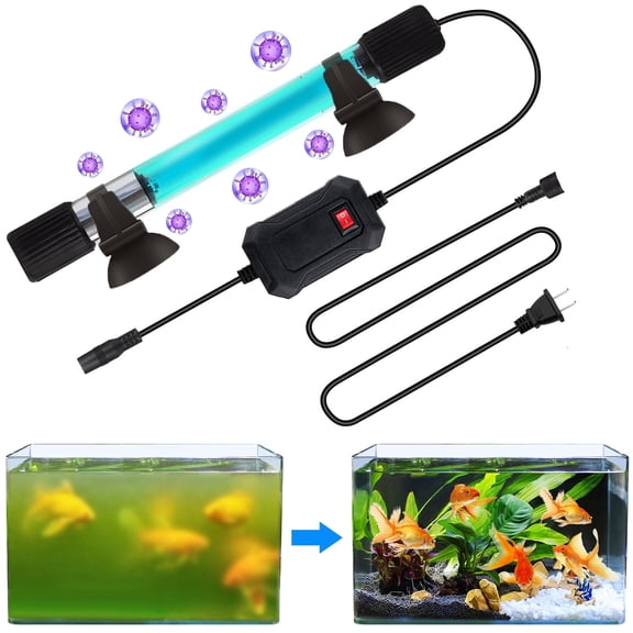 Aquarium U-VC Clean Light –13W Mini Algae Removal Light,Aquarium Water Clean Green Clear Waterproof Clean Light for Fish Tank,Pond,Swimming Pool