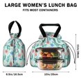 thumbnail image 5 of Pioneer Flower Floral Print Pattern Drawstring Lunch Bag Women - Drawstring Lunch Bag Insulated for Work Office - Stain-Resistant Large Lunchbags for Women with Multi-Pockets, 5 of 6