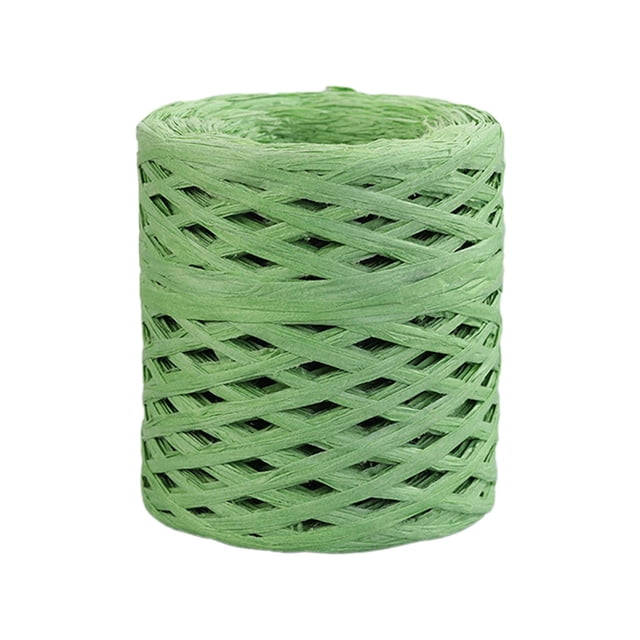 veasfak 200M/Roll Raffia Paper Ribbon Decor Recyclable for Weaving Gift Wrapping Green