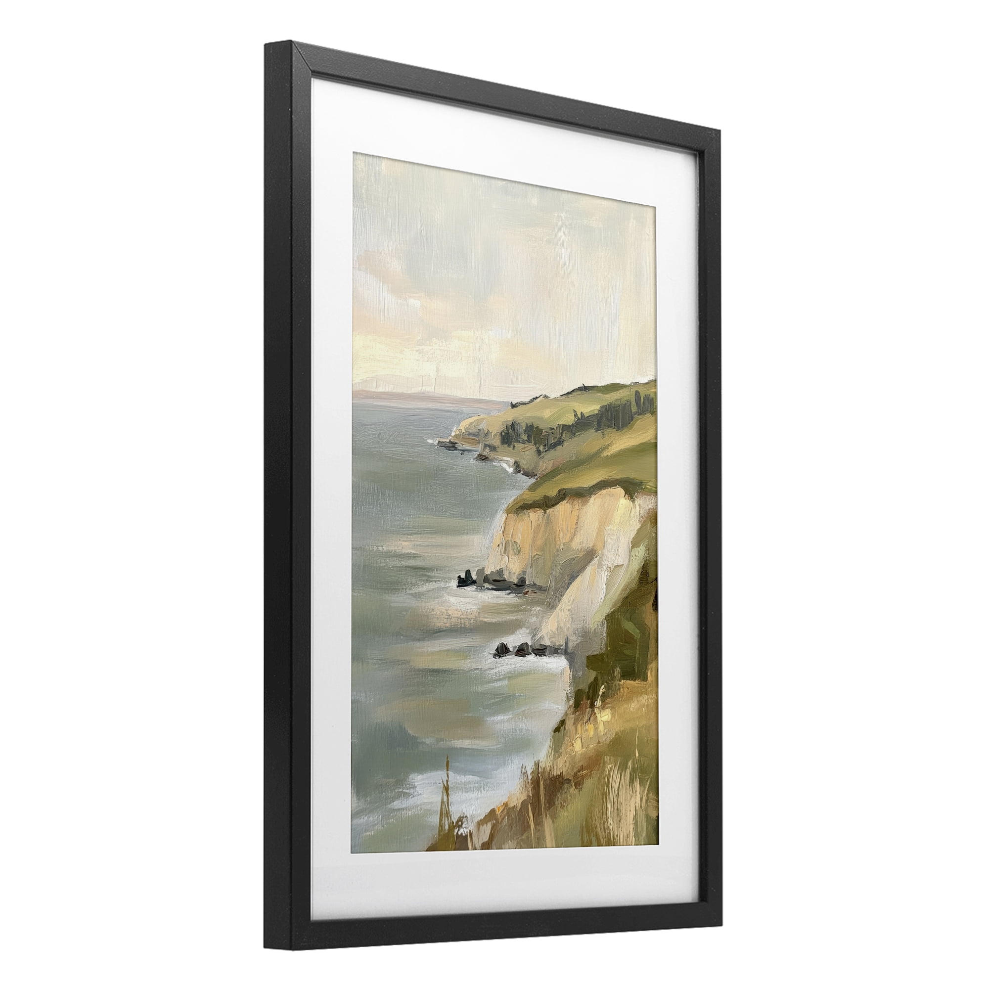 Stupell Industries Cliffs Off The Sea Black Framed Print Under Glass, design by Petal Prints Design