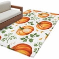 thumbnail image 2 of 3'x5' Area Rugs, Fall Orange Pumpkin Indoor Outdoor Area Rug for Living Room Bedroom, Watercolor Farmhouse Plants Leaves Washable Bathroom Rugs Kitchen Floor Carpet Mats Home Decor Aesthetic, 2 of 8