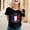 Black, variant on Womens Tshirts Crewneck Short Sleeve Bastille Day Print Blouse Casual Womens Blouse Black L