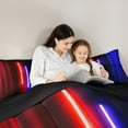thumbnail image 6 of Feelyou Kids Futuristic Lightning Bedding Comforter Set, Modern Video Gaming Gamer Twin Comforter Sets, Red Blue Stripes Ombre Reversible Bedding Set, Breathable Home Decor, 2-Piece, 6 of 9