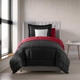 thumbnail image 1 of Nestl Juego de Edredón Individual, Cama 2 Piezas, Reversible, con Relleno Alternativo Plumón, Color Burdeos y Negro., 1 of 10