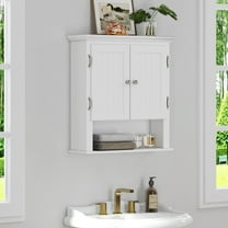 Bathroom Cabinet Wall Mounted with Doors and Shelves