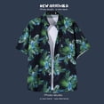thumbnail image 5 of Bxsruta Men's Hawaiian Shirt Short Sleeve Tropical Floral Print Button Down Casual Lightweight Beach Vacation Shirt, 5 of 6